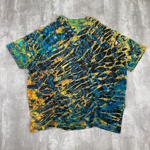 Vintage Tie Dye Pscyhadelic T-Shirt Mens XL Multicolor Single Stich Abstract Art